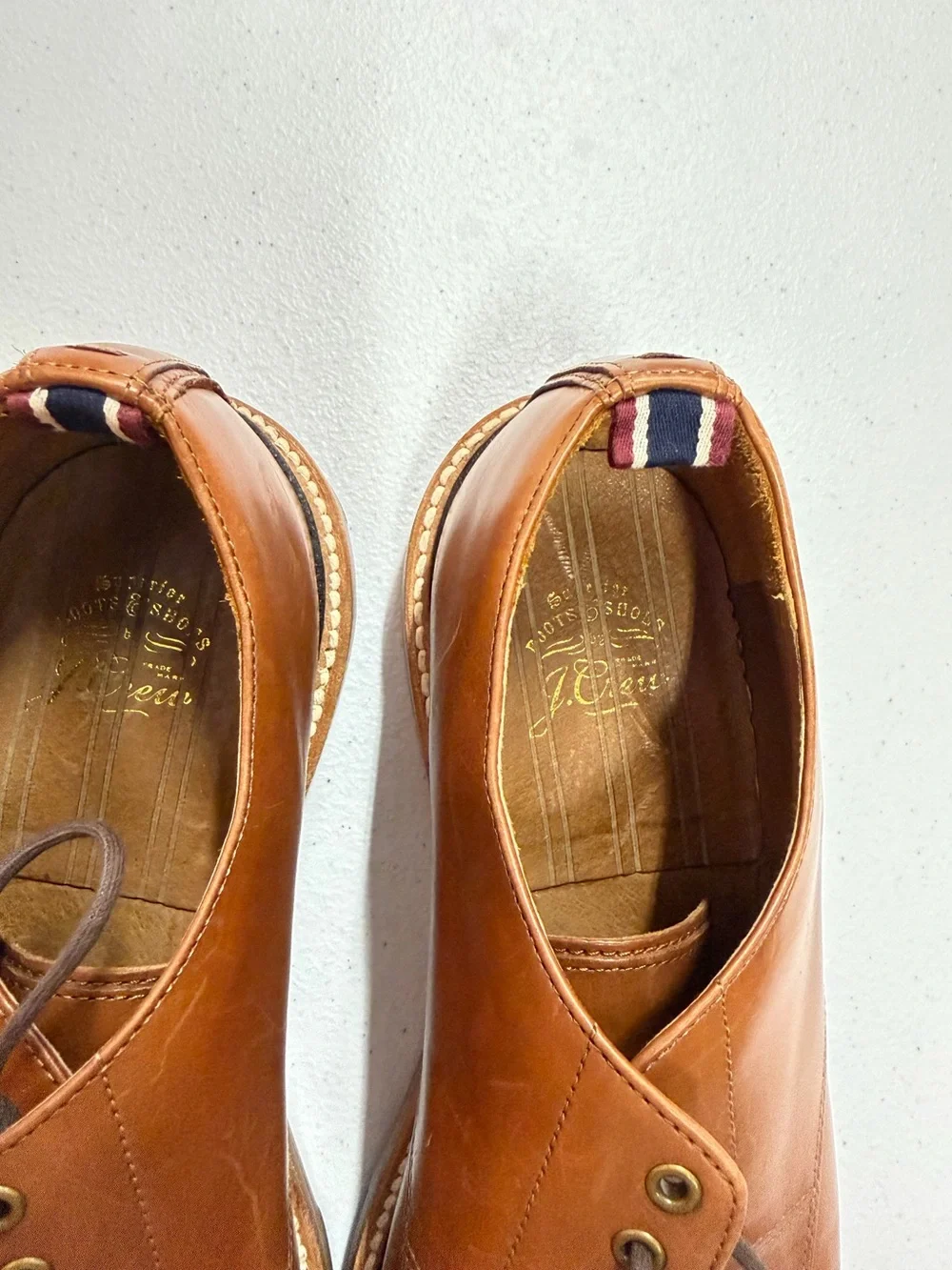 J.Crew Superior Boots & Shoes Men’s 9.5 Brown Leather Plain Toe Derby Shoes B54